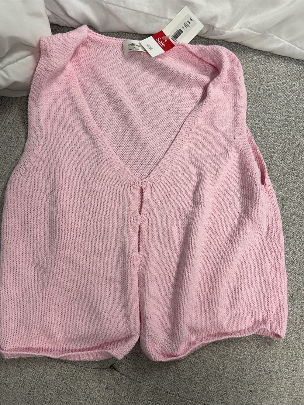 aritzia wilfred basque sweater vest villa pink xs ORIGINALLY $78!! new with tags